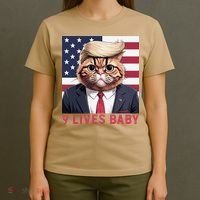 9 Lives Baby Funny Cat Trump Nine Lives Cat In Suite T-Shirt thumb 4