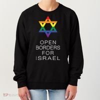9Mmsmg Lgbtq Jewish Pride Open Borders For Israel Women's Sweatshirt thumb 0
