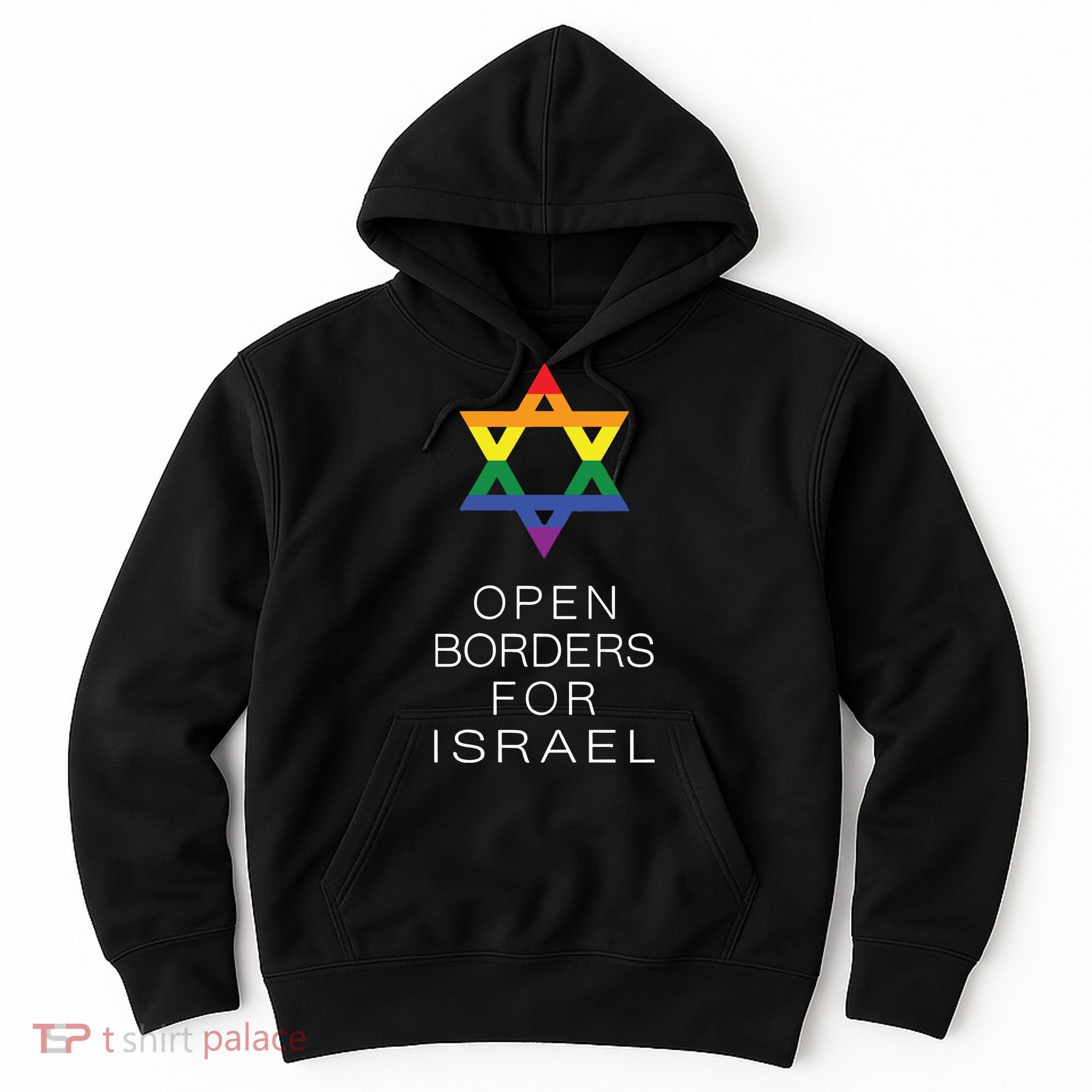 9Mmsmg Lgbtq Jewish Pride Open Borders For Israel Hoodie