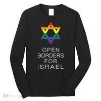 9Mmsmg Lgbtq Jewish Pride Open Borders For Israel Long Sleeve Shirt thumb 0