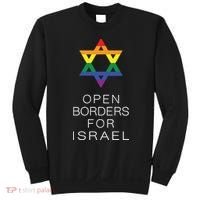 9Mmsmg Lgbtq Jewish Pride Open Borders For Israel Sweatshirt thumb 0