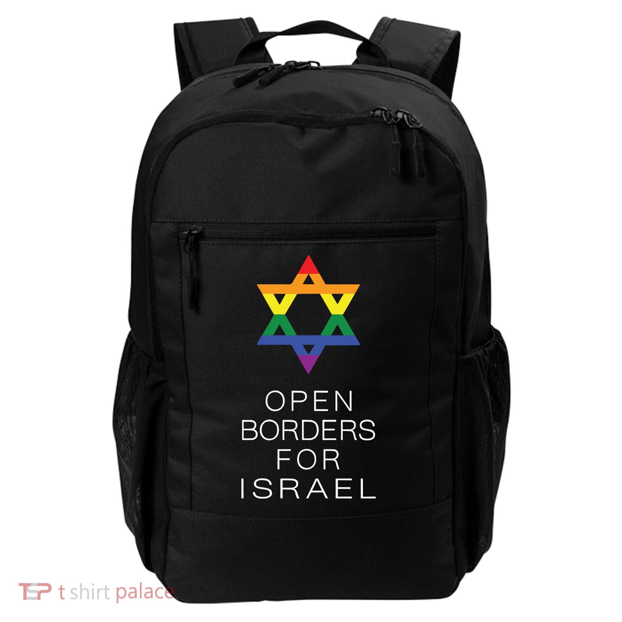 9Mmsmg Lgbtq Jewish Pride Open Borders For Israel Backpack
