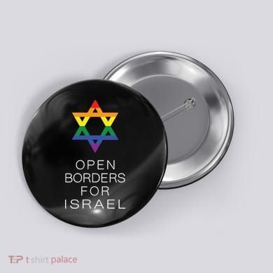 9Mmsmg Lgbtq Jewish Pride Open Borders For Israel Button