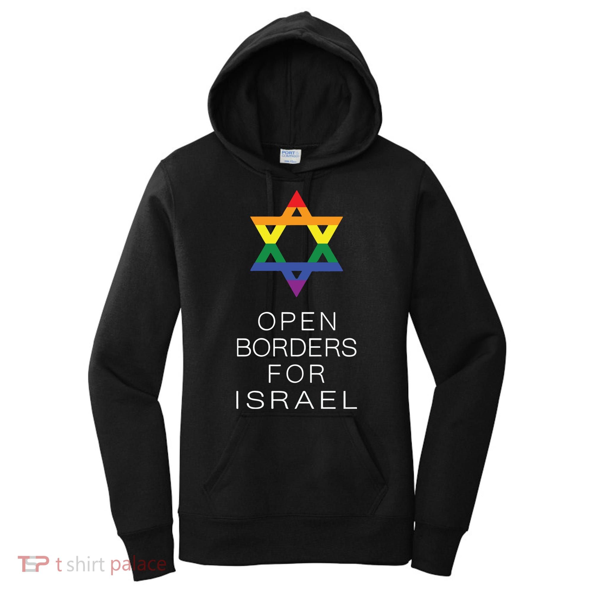 9Mmsmg Lgbtq Jewish Pride Open Borders For Israel Women's Hoodie