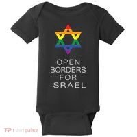 9Mmsmg Lgbtq Jewish Pride Open Borders For Israel Baby Bodysuit thumb 0