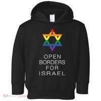 9Mmsmg Lgbtq Jewish Pride Open Borders For Israel Toddler Hoodie thumb 0