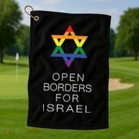 9Mmsmg Lgbtq Jewish Pride Open Borders For Israel Golf Towel thumb 1