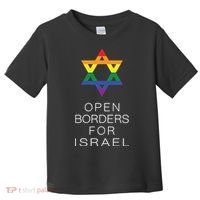 9Mmsmg Lgbtq Jewish Pride Open Borders For Israel Toddler T-Shirt thumb 0