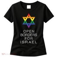 9Mmsmg Lgbtq Jewish Pride Open Borders For Israel Women's T-Shirt thumb 0