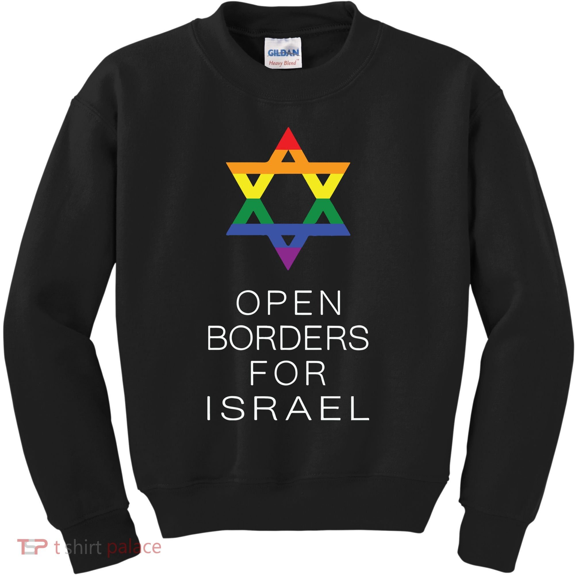 9Mmsmg Lgbtq Jewish Pride Open Borders For Israel Kids Sweatshirt