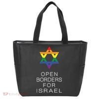 9Mmsmg Lgbtq Jewish Pride Open Borders For Israel Tote Bag thumb 0