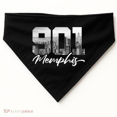 901 Memphis Area Code Tennessee Memphis City Skyline USA-Made Doggie Bandana