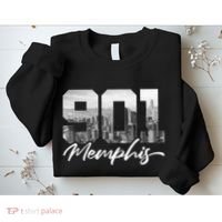 901 Memphis Area Code Tennessee Memphis City Skyline Sweatshirt thumb 2