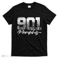 901 Memphis Area Code Tennessee Memphis City Skyline T-Shirt thumb 0