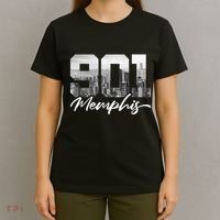 901 Memphis Area Code Tennessee Memphis City Skyline T-Shirt thumb 4