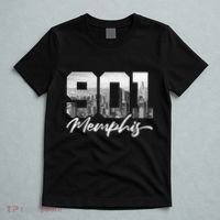 901 Memphis Area Code Tennessee Memphis City Skyline T-Shirt thumb 5