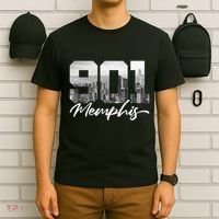 901 Memphis Area Code Tennessee Memphis City Skyline T-Shirt thumb 6