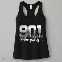 901 Memphis Area Code Tennessee Memphis City Skyline Women's Tank Top thumb 3