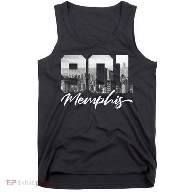 901 Memphis Area Code Tennessee Memphis City Skyline Tank Top