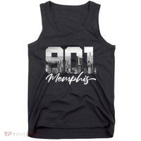 901 Memphis Area Code Tennessee Memphis City Skyline Tank Top thumb 0