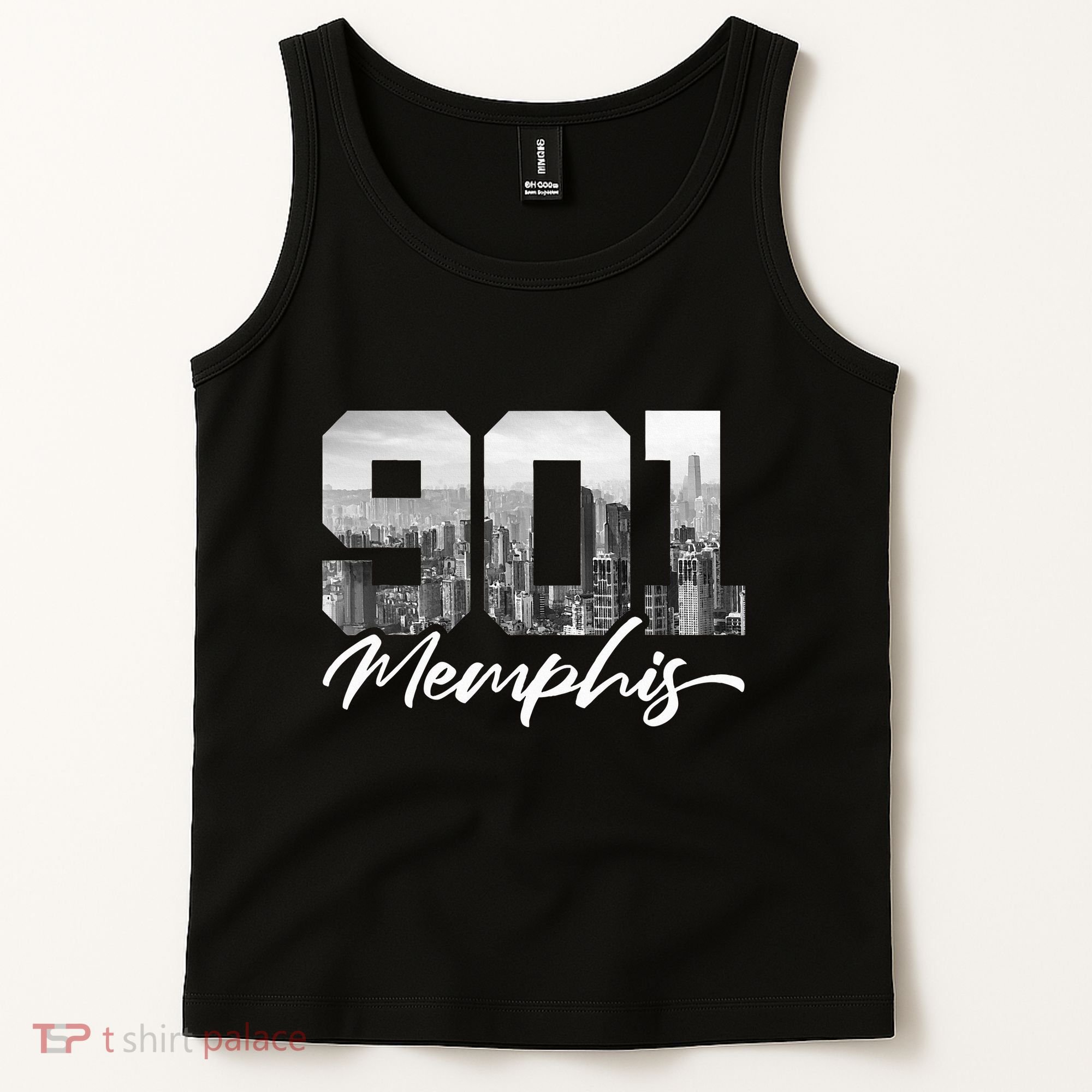 901 Memphis Area Code Tennessee Memphis City Skyline Tank Top