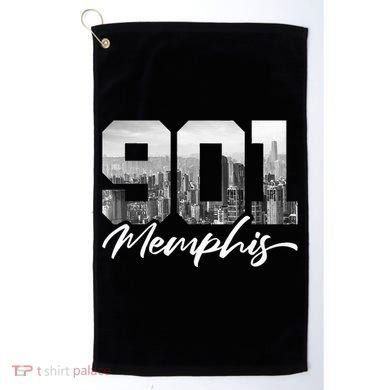 901 Memphis Area Code Tennessee Memphis City Skyline Golf Towel