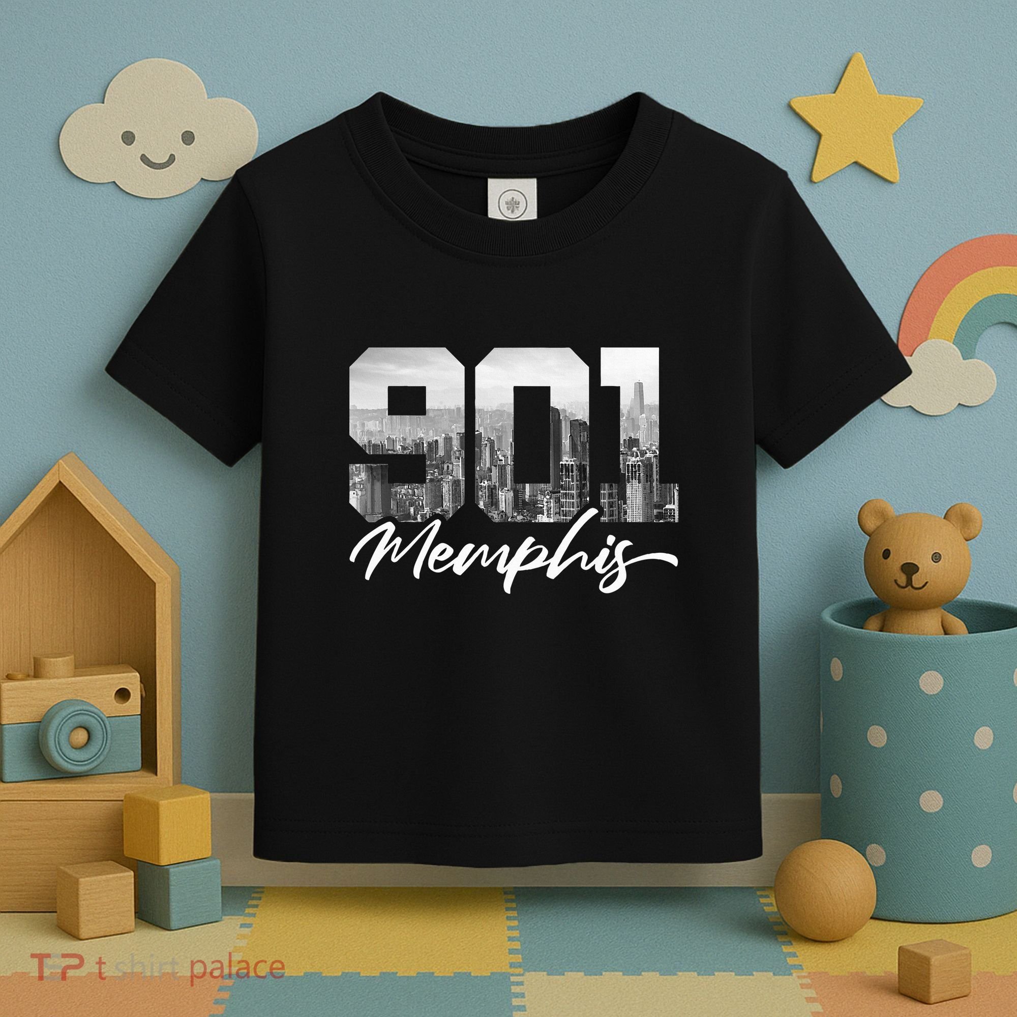 901 Memphis Area Code Tennessee Memphis City Skyline Toddler T-Shirt