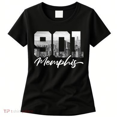 901 Memphis Area Code Tennessee Memphis City Skyline Women's T-Shirt