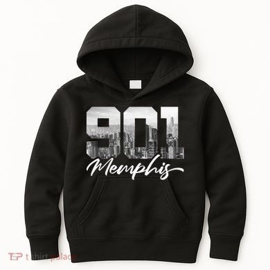 901 Memphis Area Code Tennessee Memphis City Skyline Kids Hoodie