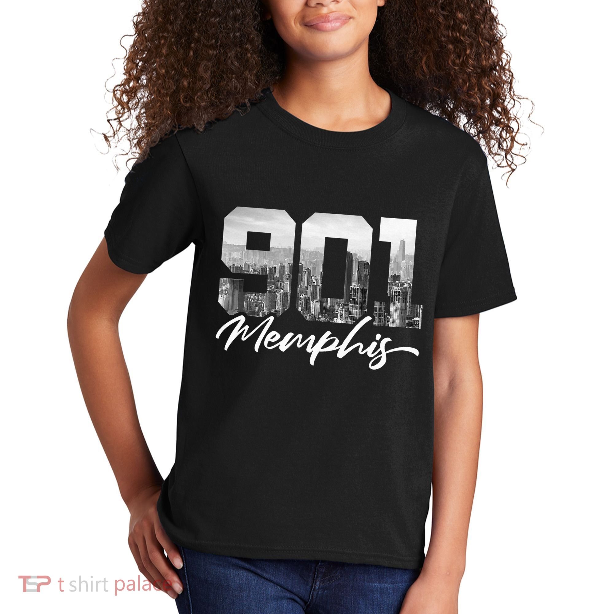 901 Memphis Area Code Tennessee Memphis City Skyline Kids T-Shirt