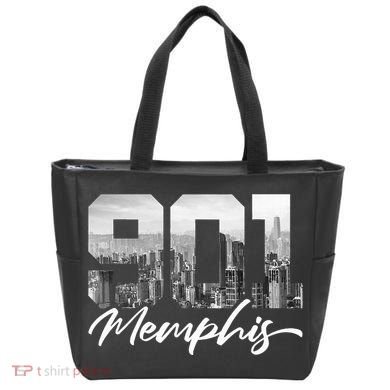 901 Memphis Area Code Tennessee Memphis City Skyline Tote Bag
