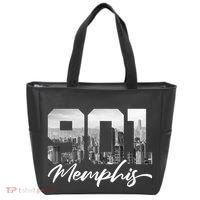 901 Memphis Area Code Tennessee Memphis City Skyline Tote Bag thumb 0