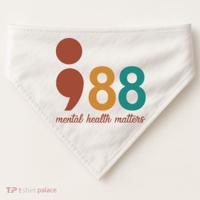 988 Mental Health Matters Retro USA-Made Doggie Bandana