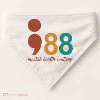 988 Mental Health Matters Retro USA-Made Doggie Bandana thumb 0