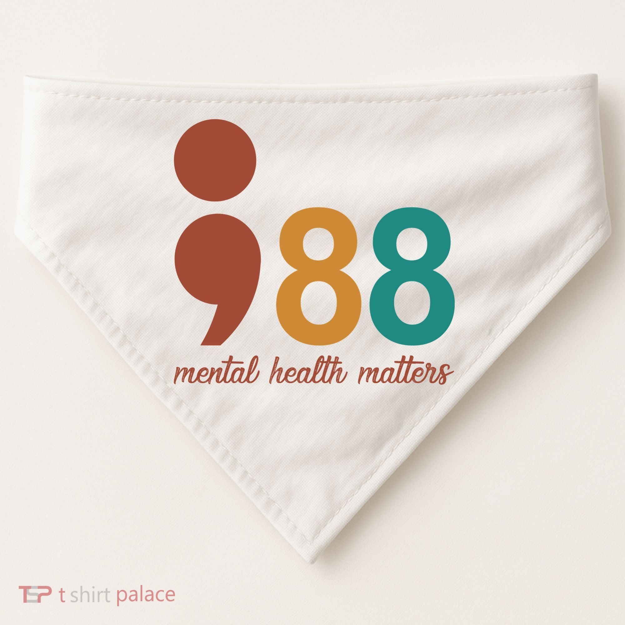 988 Mental Health Matters Retro USA-Made Doggie Bandana