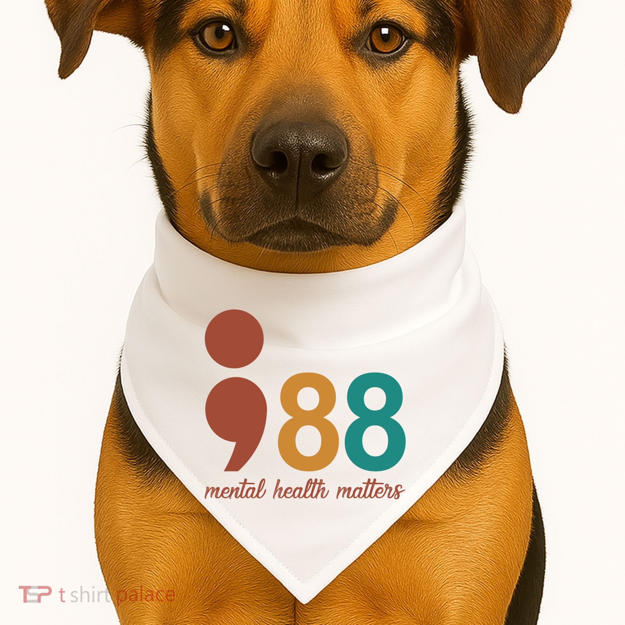 988 Mental Health Matters Retro USA-Made Doggie Bandana