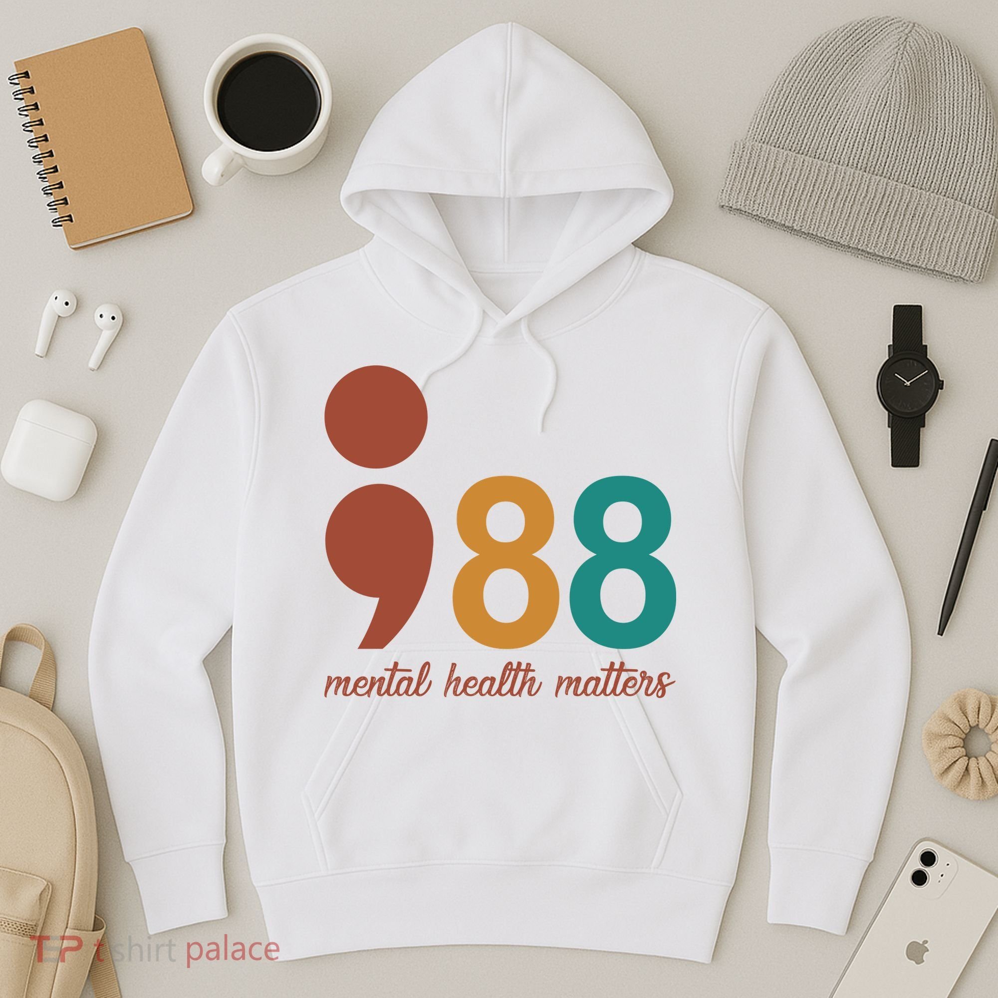 988 Mental Health Matters Retro Hoodie