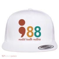 988 Mental Health Matters Retro Flat Bill Trucker Hat thumb 0