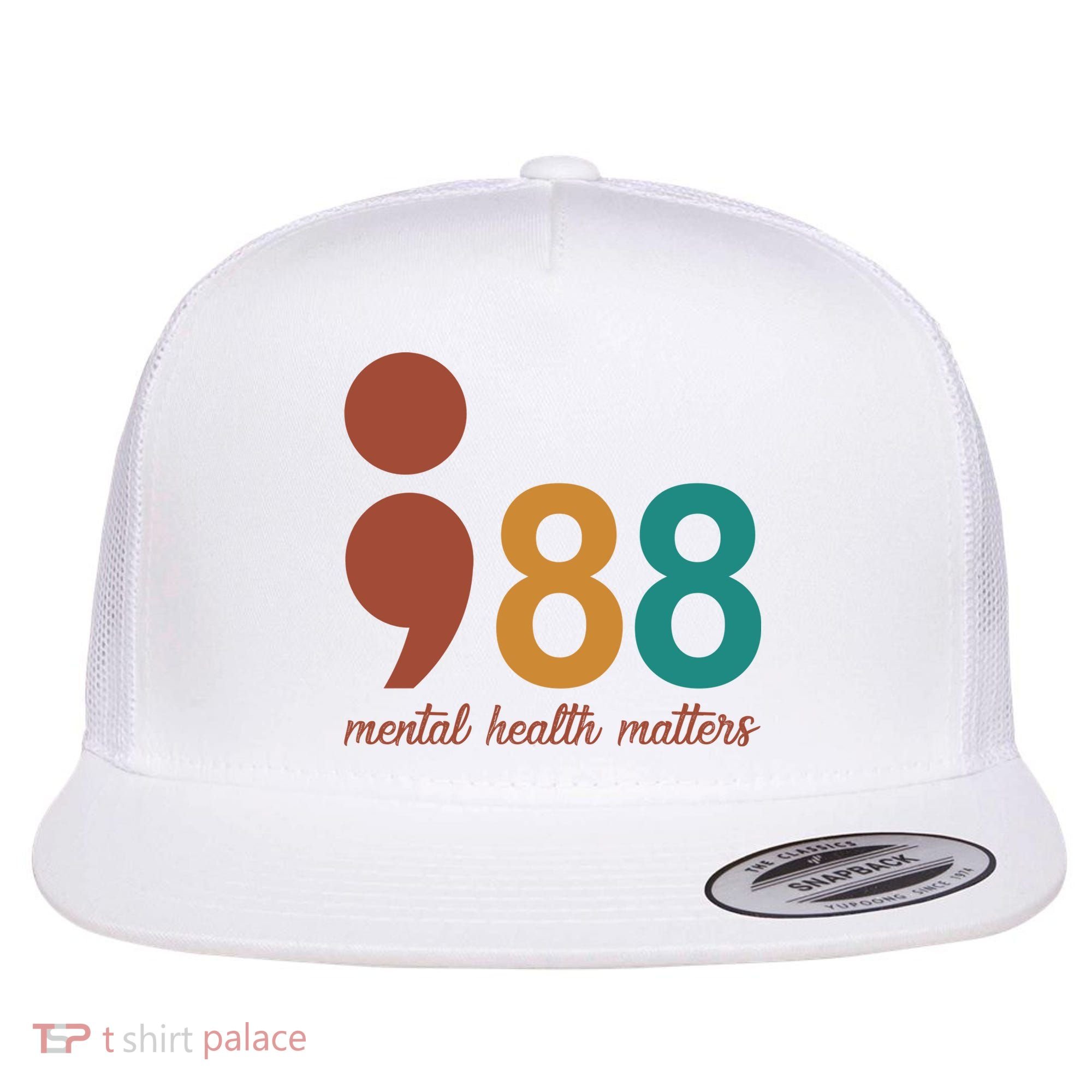 988 Mental Health Matters Retro Flat Bill Trucker Hat