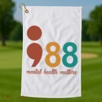 988 Mental Health Matters Retro Golf Towel thumb 1