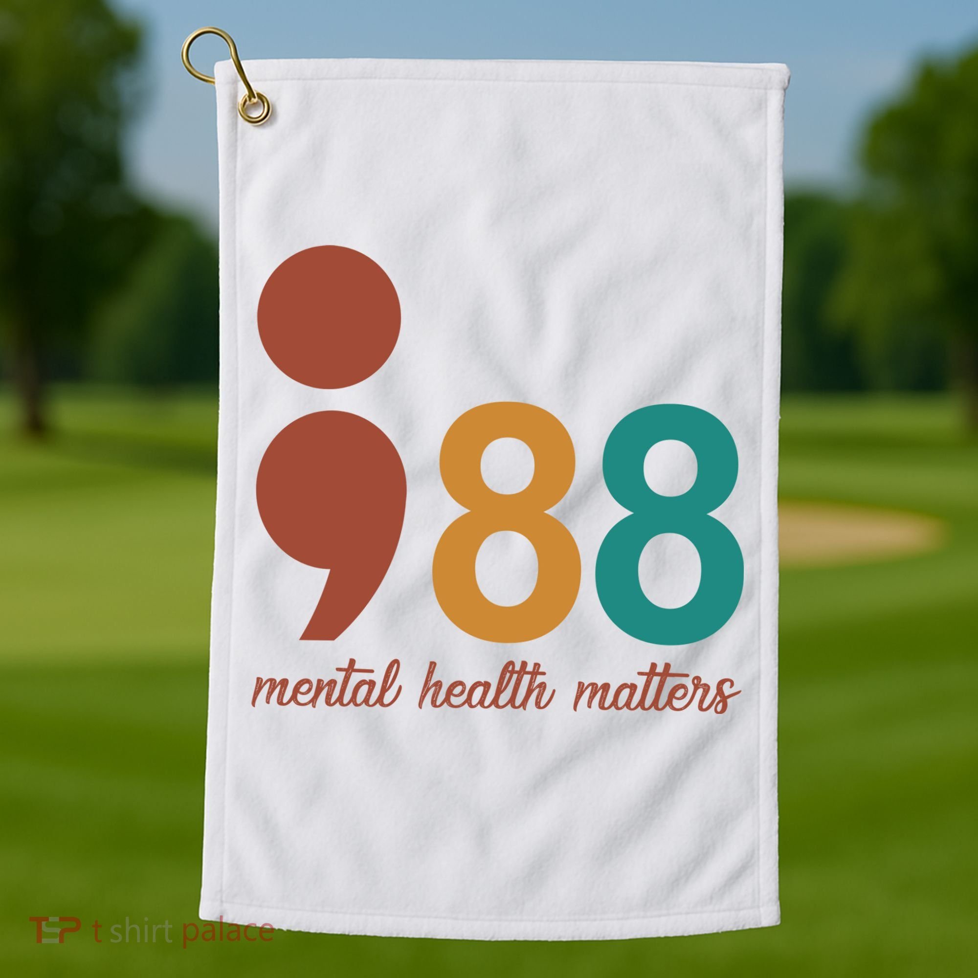 988 Mental Health Matters Retro Golf Towel