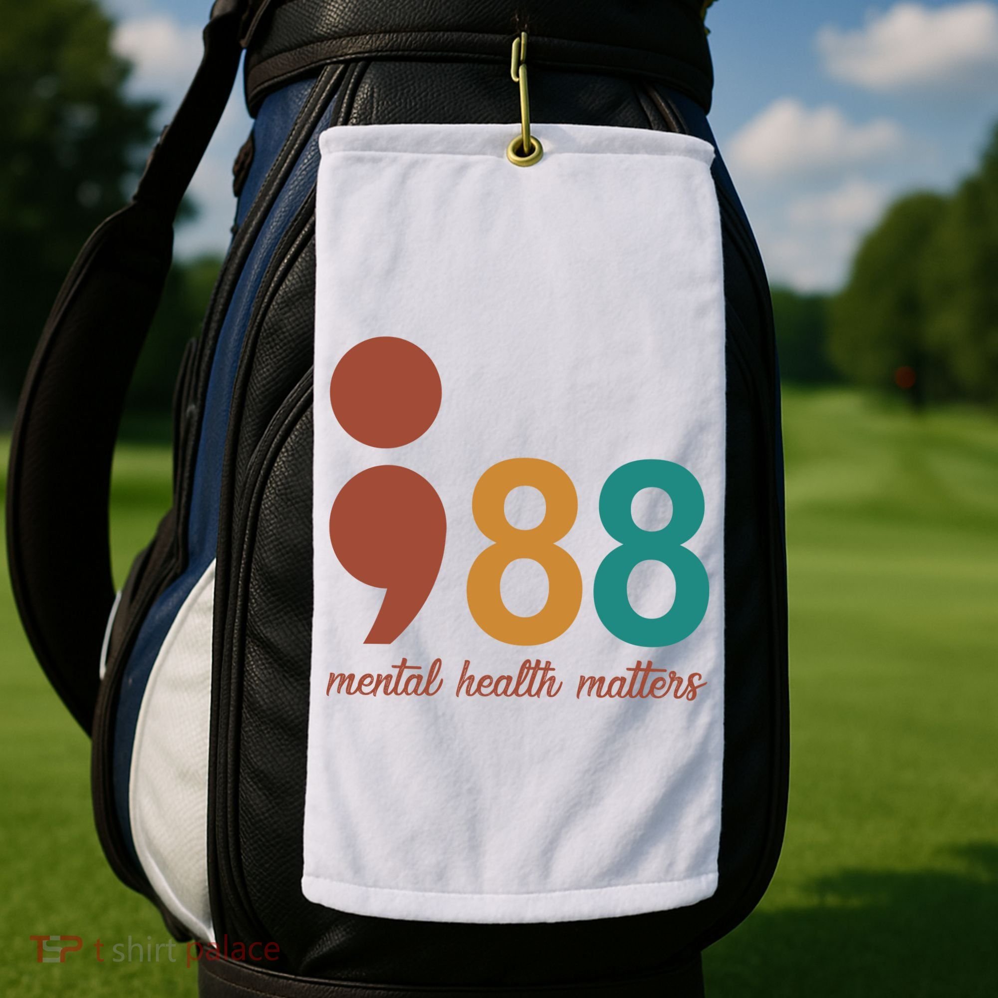 988 Mental Health Matters Retro Golf Towel