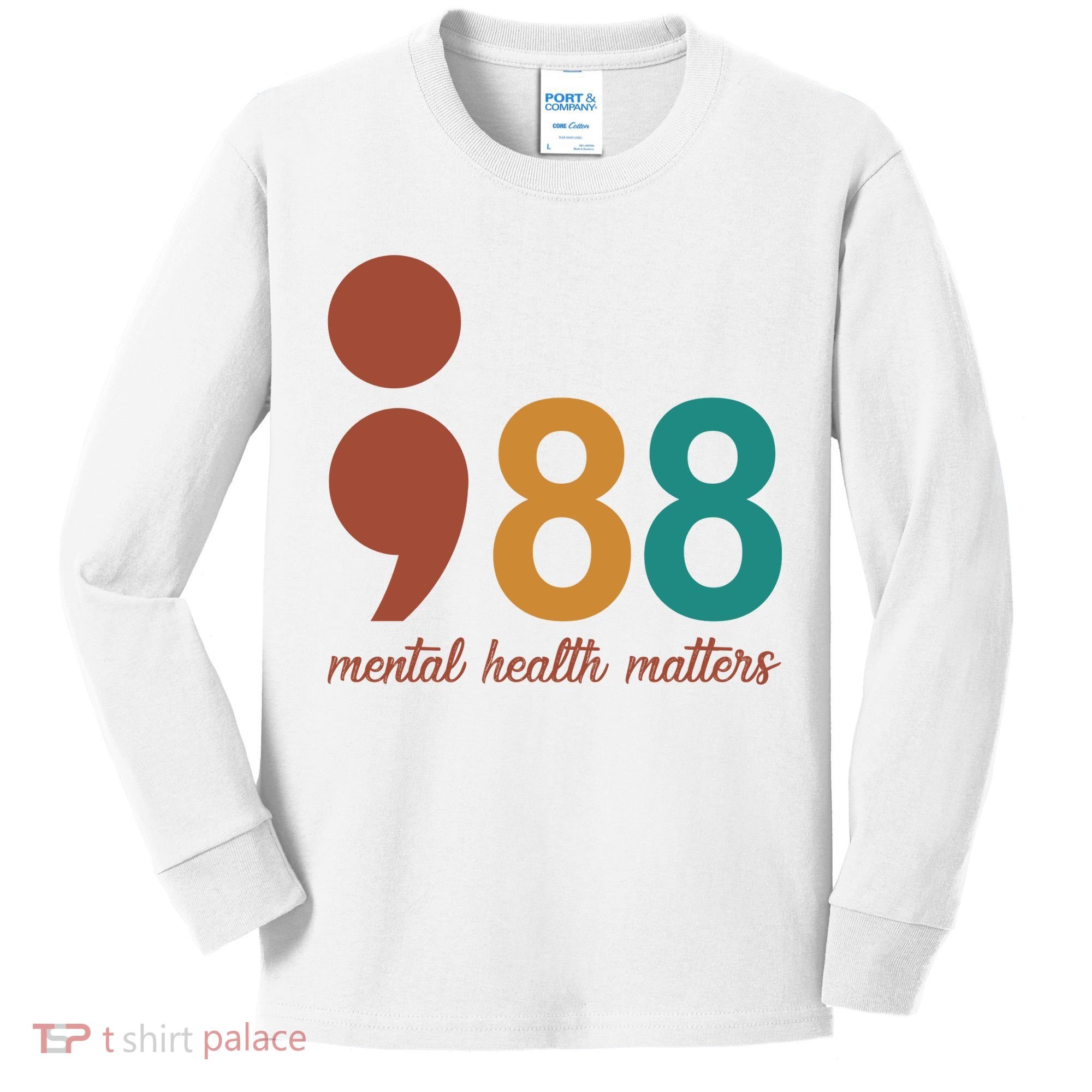 988 Mental Health Matters Retro Kids Long Sleeve Shirt