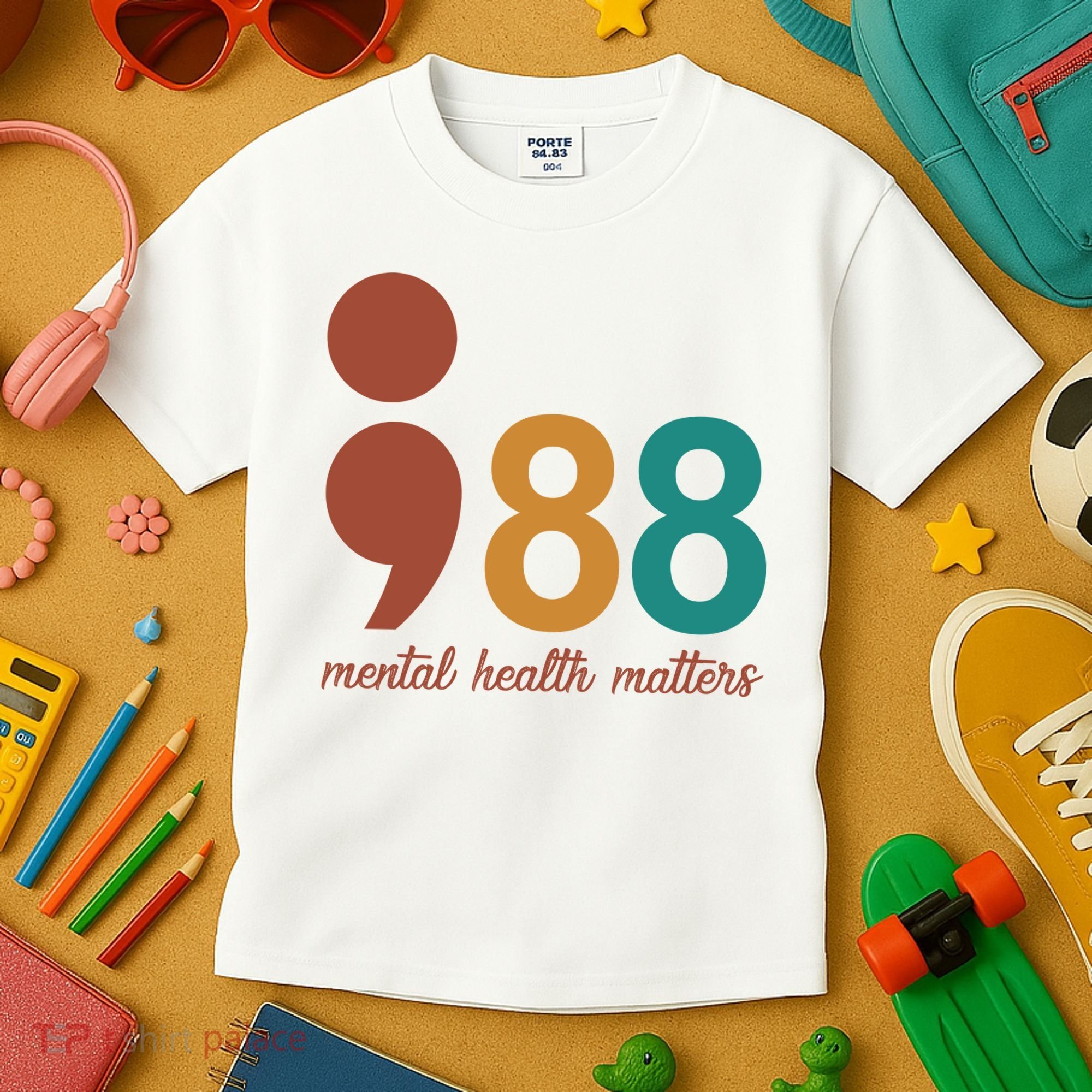 988 Mental Health Matters Retro Kids T-Shirt