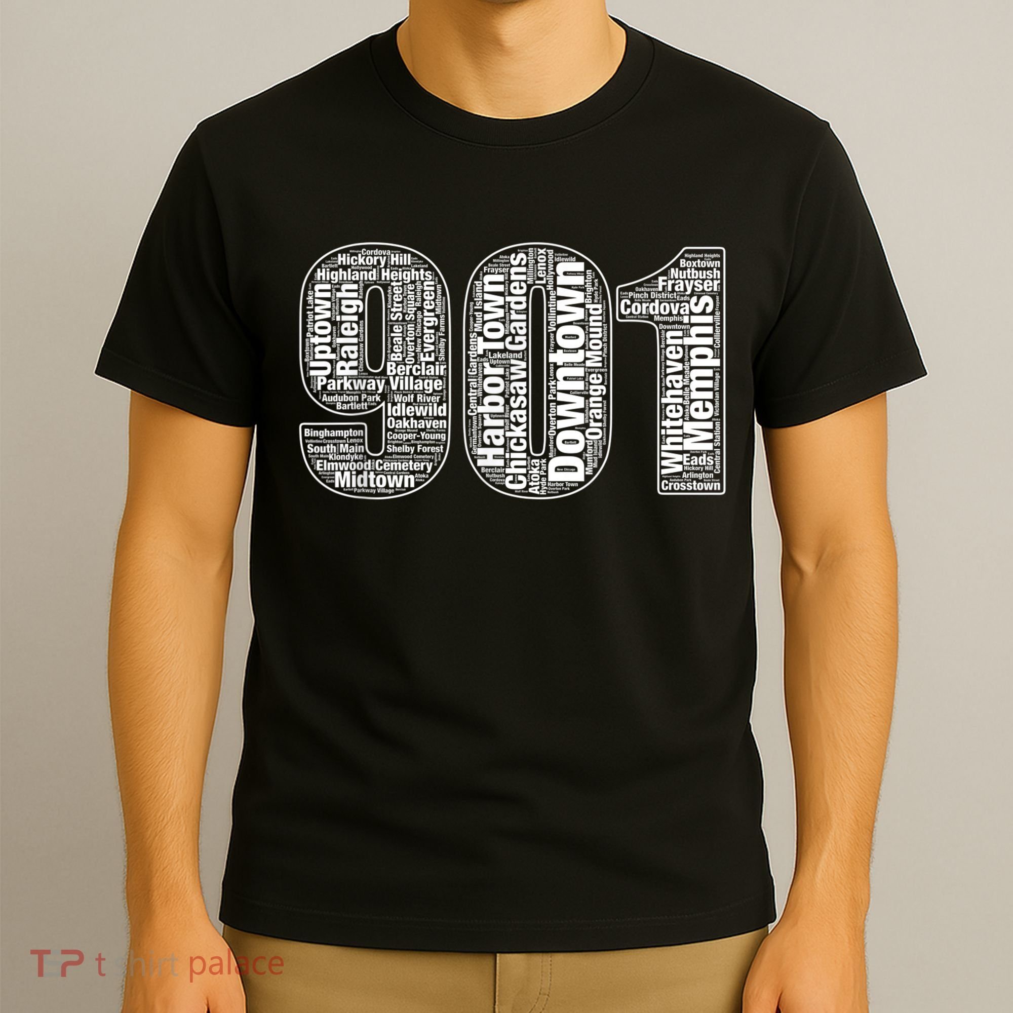 901 Memphis Typography Word Art T-Shirt