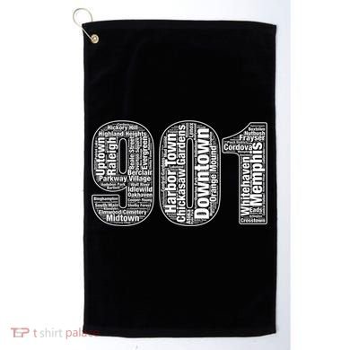 901 Memphis Typography Word Art Golf Towel