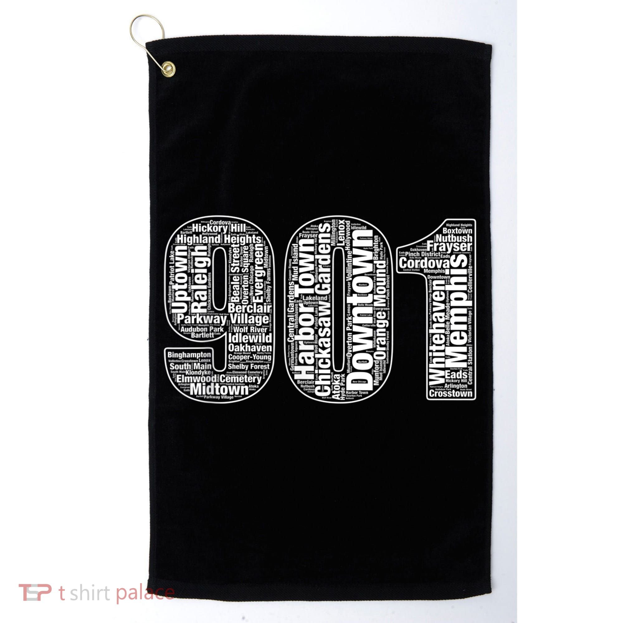 901 Memphis Typography Word Art Golf Towel