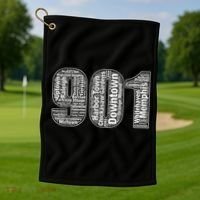901 Memphis Typography Word Art Golf Towel thumb 1