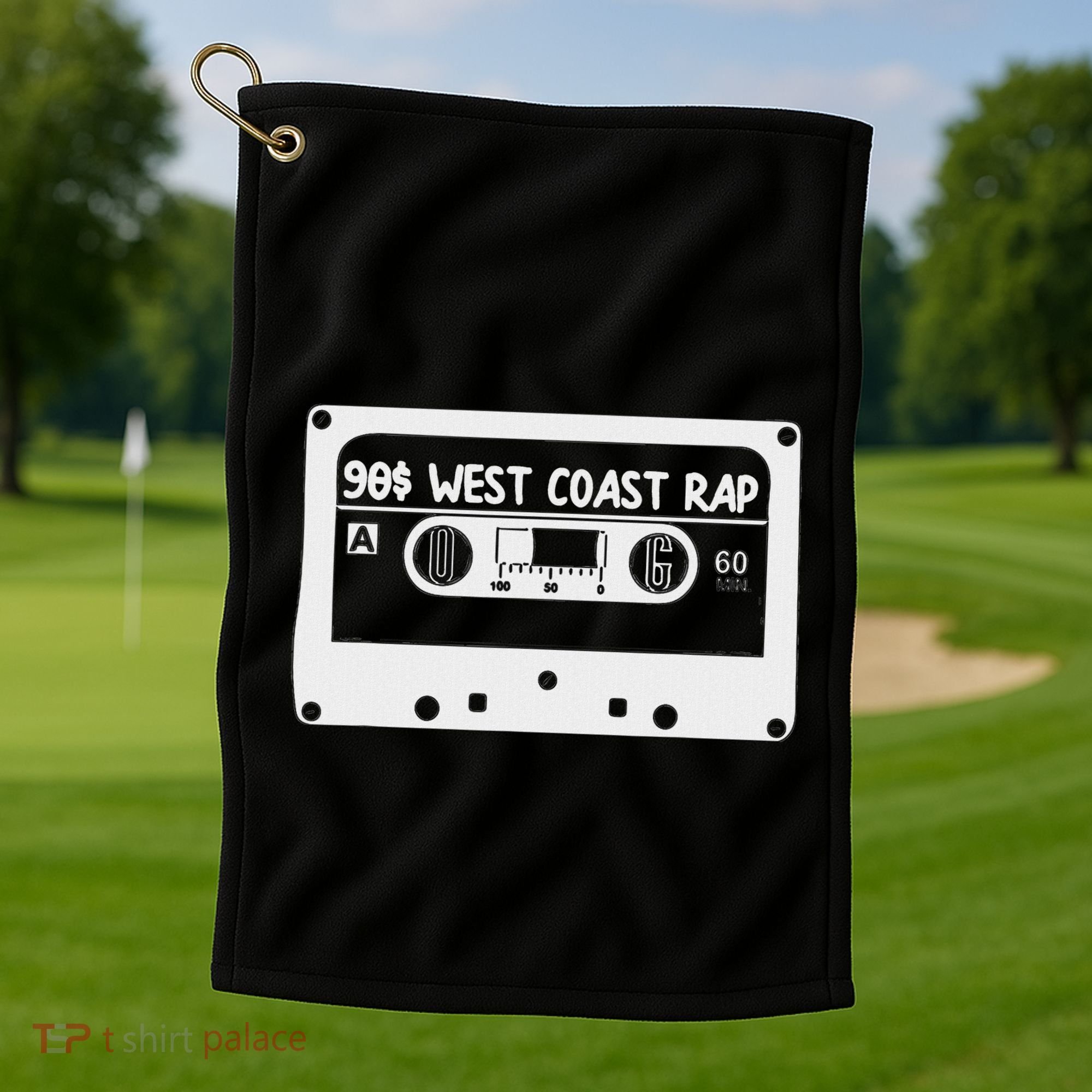90s Music West Coast Hip Hop Cassette Golf Towel