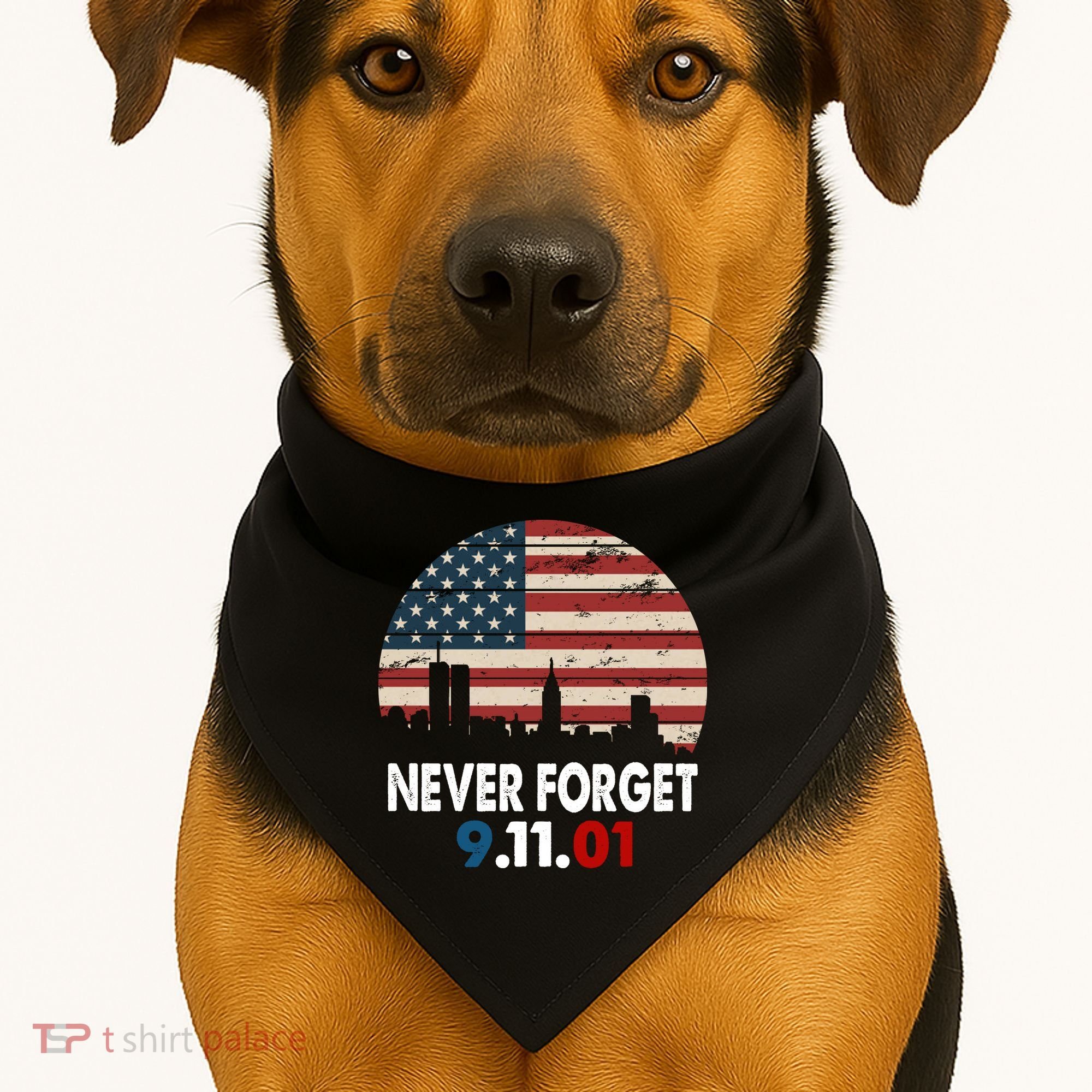 9.11.01 Never Forget 20th Anniversary USA-Made Doggie Bandana